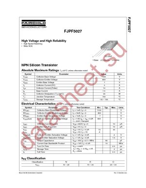 FJPF5027RTU datasheet  